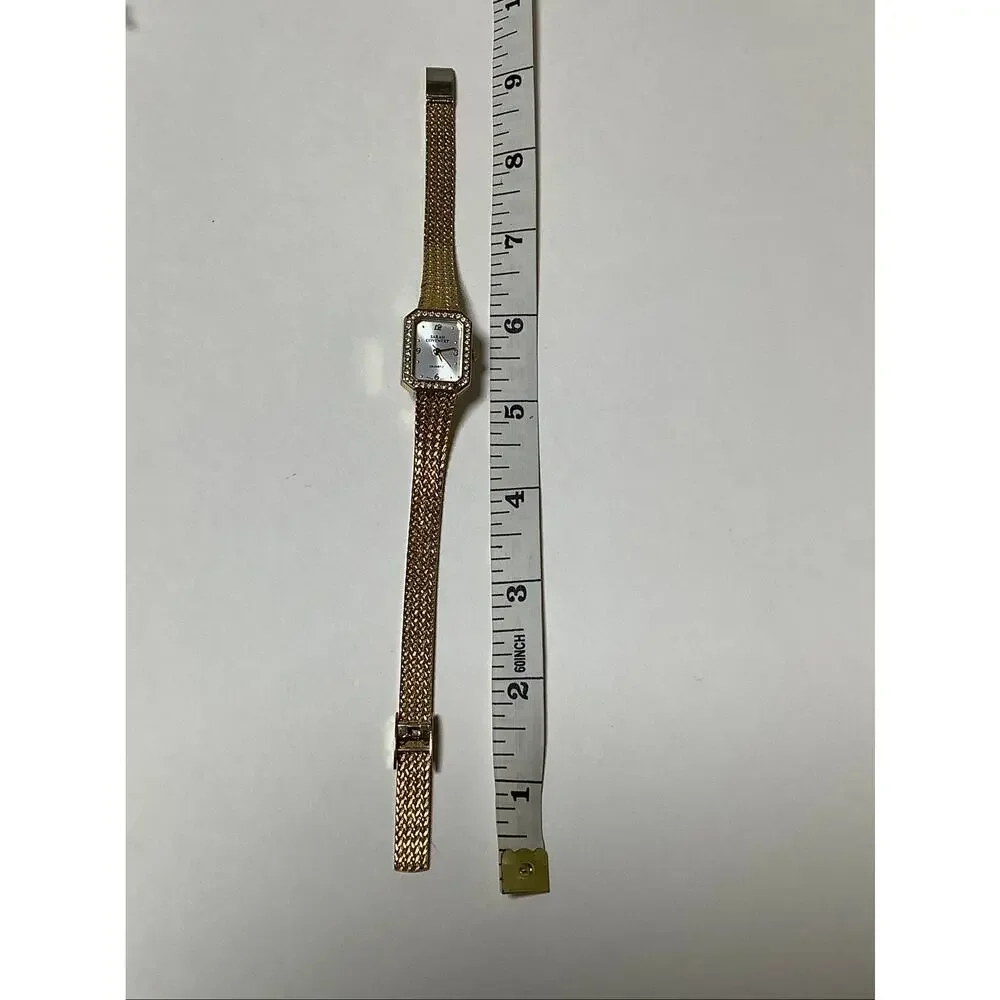 Sarah Coventry Women's Gold Tone Mesh Band Rhinestone Bezel Quartz Watch F16-7